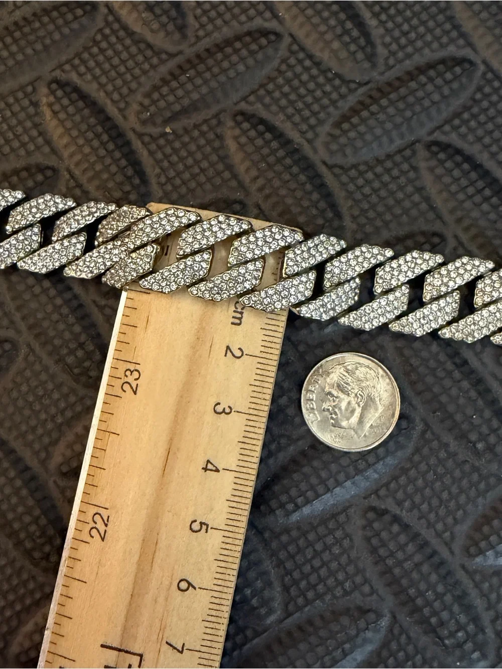 Iced Out‎ Miami Cuban Link Necklace Silver Tone Hip Hop  20” x 15mm Heavy Chain